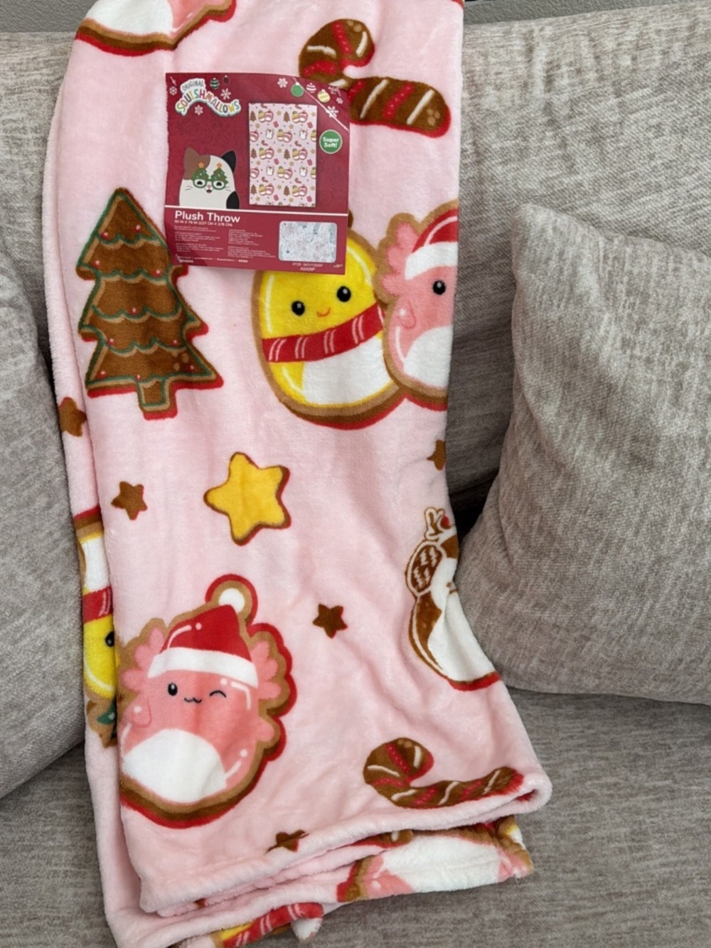 Squishmallows Plush Christmas Throw Blanket